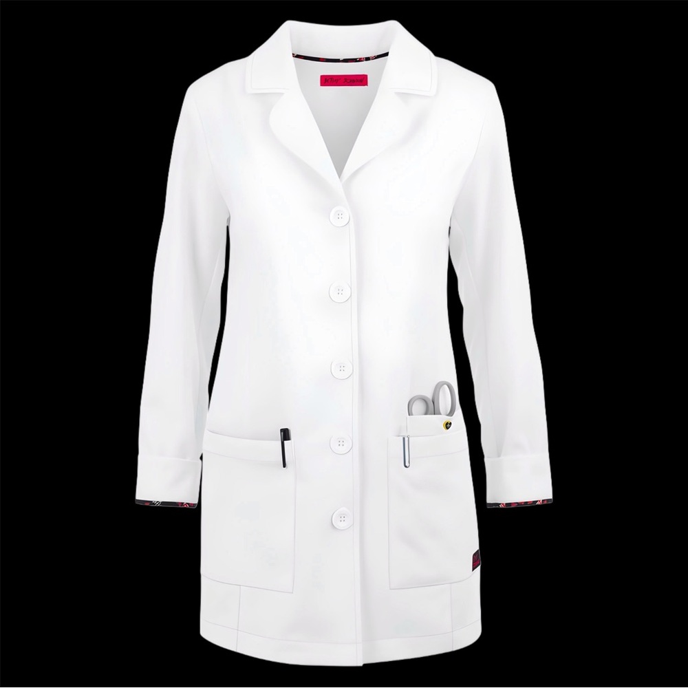 Betsey Johnson Women's 32" 3-Pocket Lab Coat - Gently Worn. Excellent Condition!